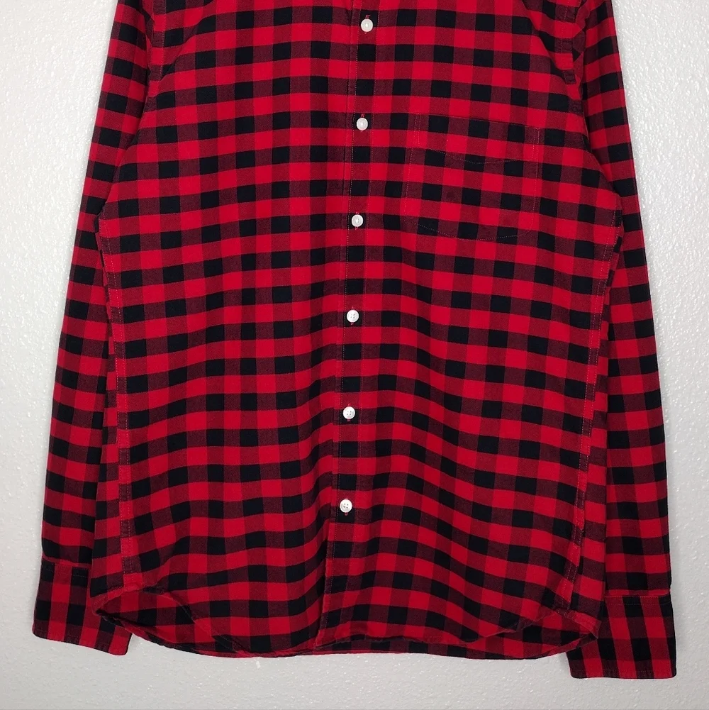 J. Crew Red Black Plaid Casual Button Down Shirt Sz M - Picture 4 of 14